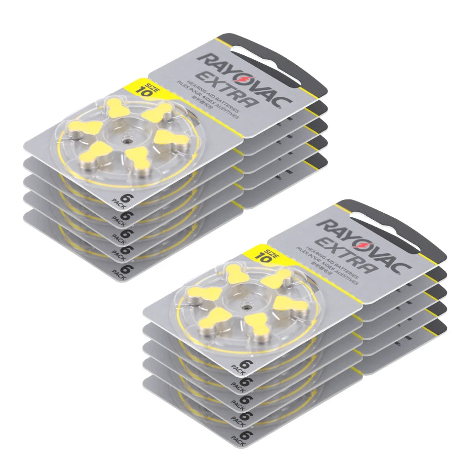 60pcs/Box Rayovac Extra A10 Zinc Air Battery 10A 10 PR70 A10 Hearing Aid Battery