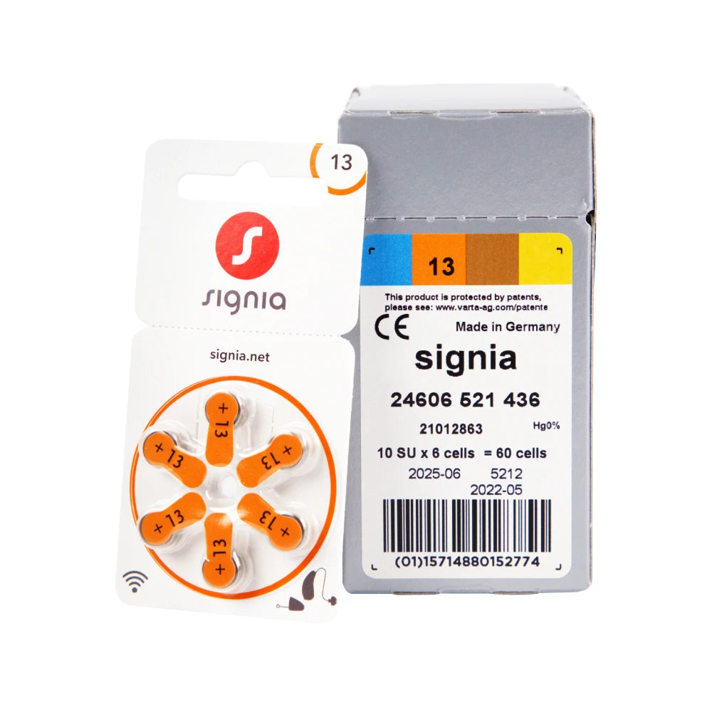 60pcs/Box Signia Hearing Aid Batteries A13 13A 13 P13 PR48 Zinc Air Battery